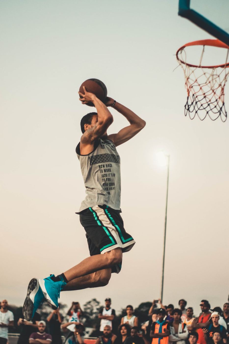 Player rising for a dunk